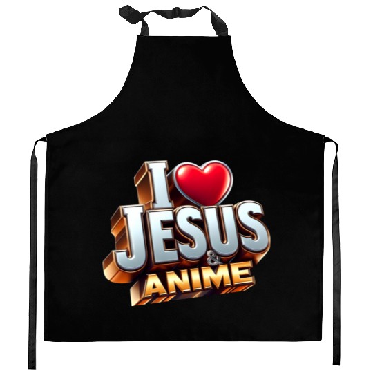 I Love Jesus & Anime Kitchen Aprons