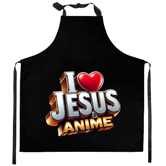 I Love Jesus & Anime Kitchen Aprons