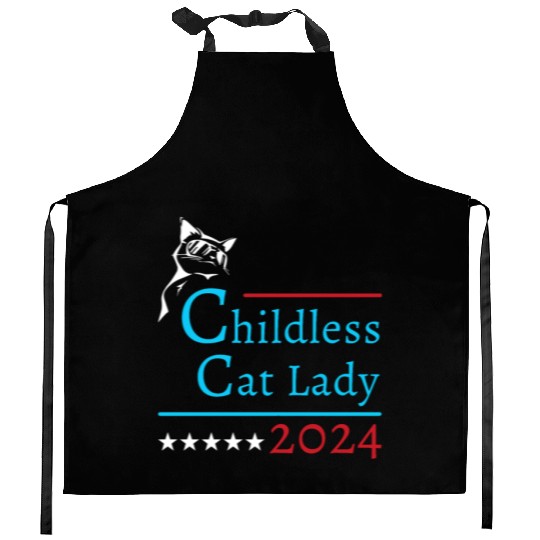 "Childless Cat Lady" Kamala Harris 2024 Kitchen Aprons
