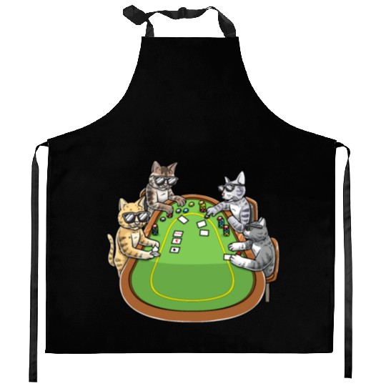 Poker Cats for Cat Lovers and Poker Players Kitchen Aprons