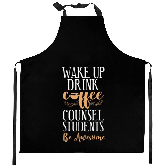 School Counselor Coffee Wake Up Kitchen Aprons