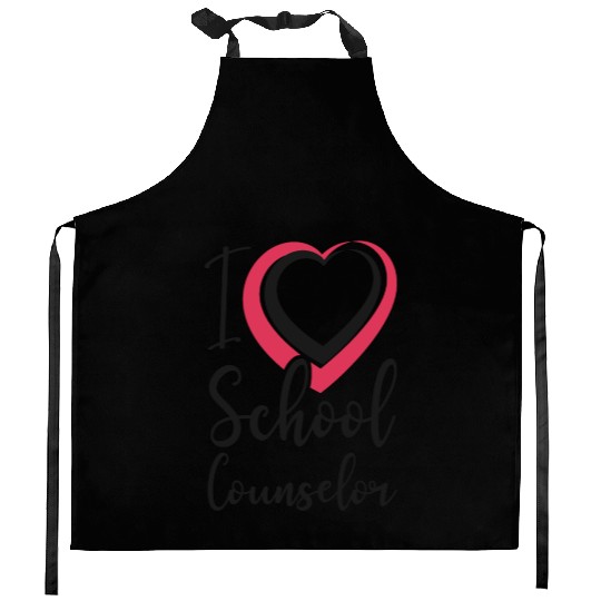 School Counselor Heart I (Heart) Kitchen Aprons