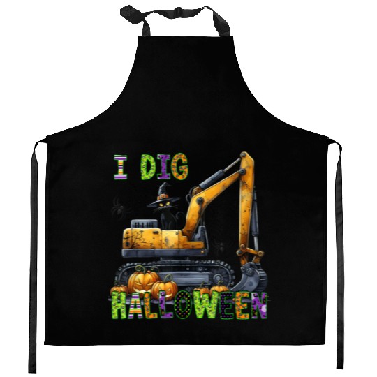 Construction Halloween Toddler I Dig Halloween Exc Kitchen Aprons