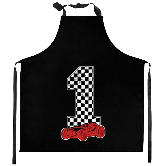 01 Year Old Pit Crew Boy Car Racing 1st Birthday Kitchen Aprons