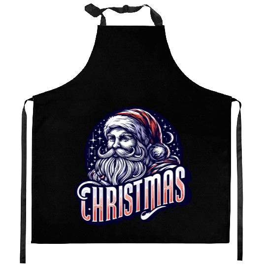Santa Claus Typography: A Festive Vector Design Kitchen Aprons