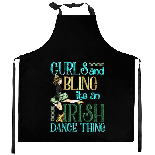Curls And Bling Irish Dance Thing Dancer Girls Kitchen Aprons