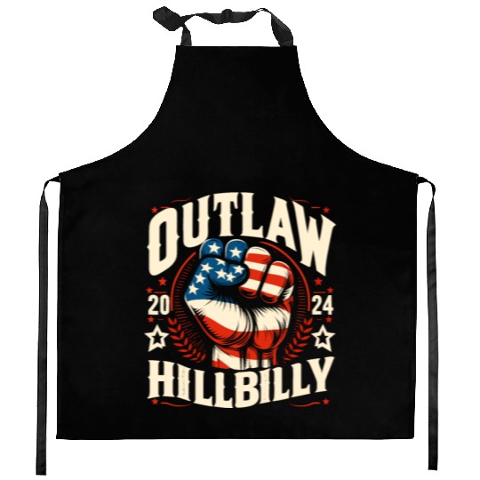 Vintage Retro US Flag Outlaw Hillbilly 2024 Trump Kitchen Aprons
