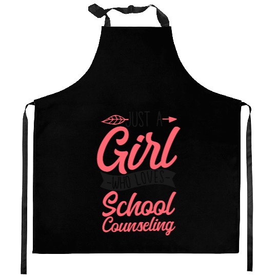 School Counselor Just A Girl Who Kitchen Aprons