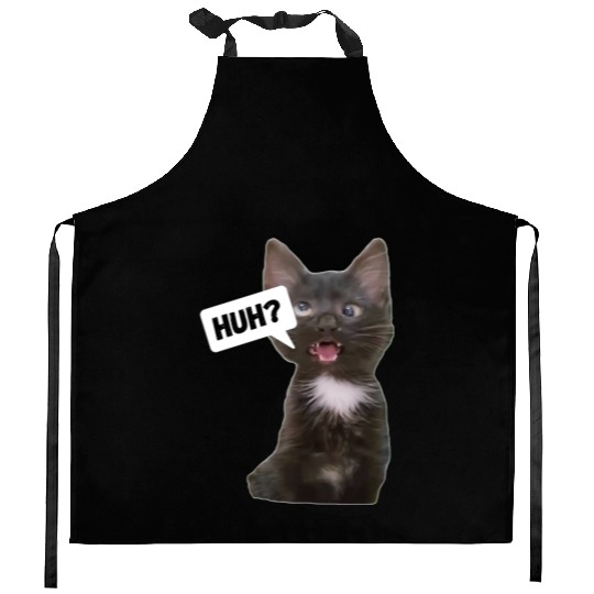 Funny Cross Eyed Cat Meme Huh Funny Cat Kitchen Aprons