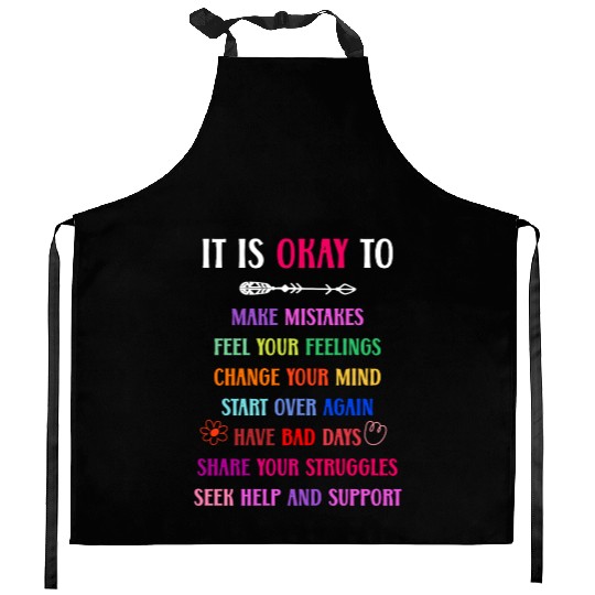 School Counselor It Is Okay To Kitchen Aprons