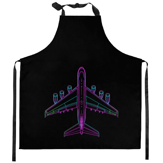 Aircraft Drawing 80s Look Kitchen Aprons