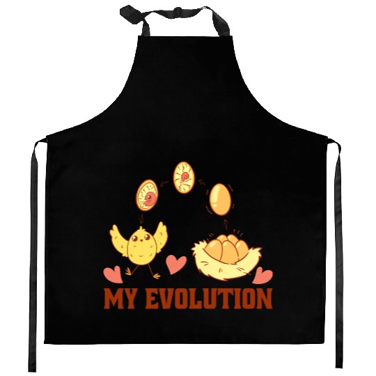 Chick Evolution Farm Design for Chicken Farmer Kitchen Aprons