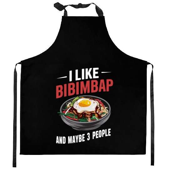I Like Bibimbap And Maybe 3 People - Korean Food Kitchen Aprons