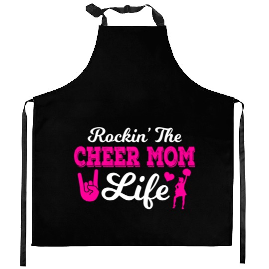 Rockin Cheer Mom Life Cheerleading Mother's Day Kitchen Aprons