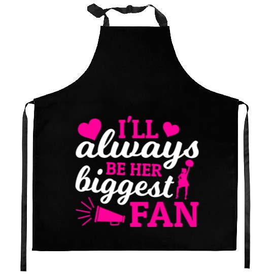 Always Her Fan Cheer Mom Cheerleading Mother's Day Kitchen Aprons