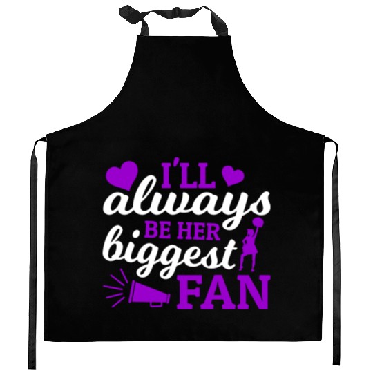 Always Her Fan Cheer Mom Cheerleading Mother's Day Kitchen Aprons