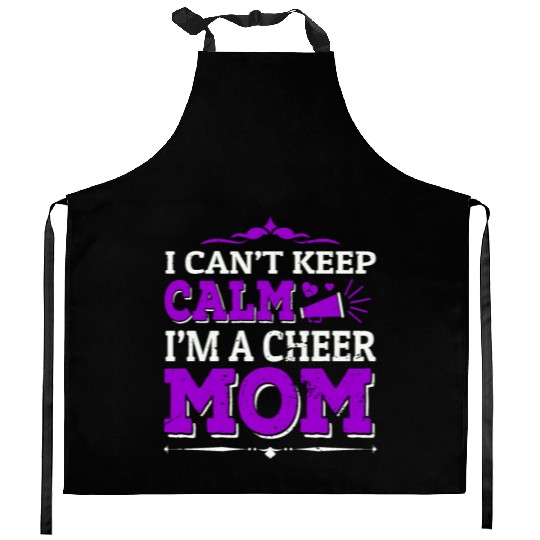 Keep Calm Cheer Mom Cheerleading Mother's Day Kitchen Aprons