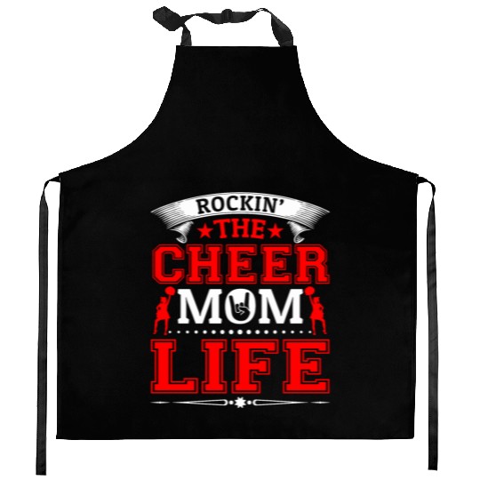 Rockin Cheer Mom Life Cheerleading Mother's Day Kitchen Aprons