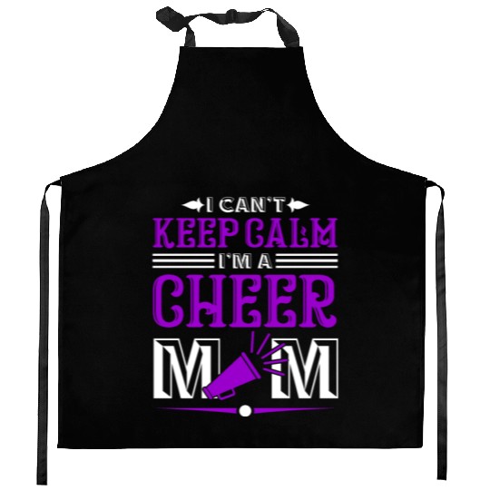 Keep Calm Cheer Mom Cheerleading Mother's Day Kitchen Aprons