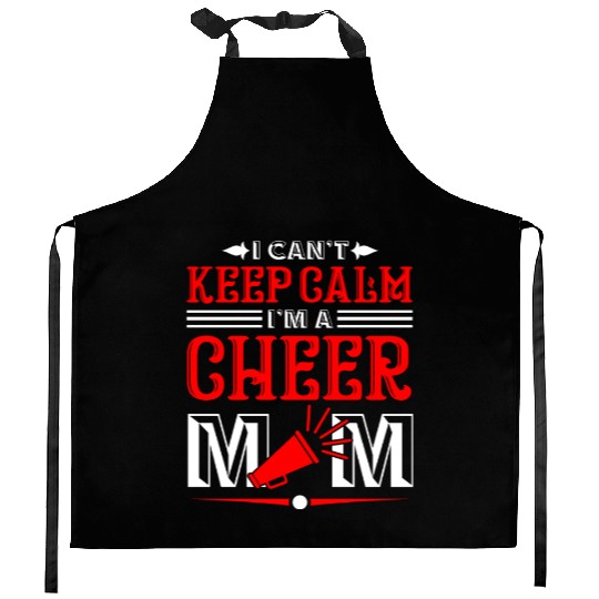 Keep Calm Cheer Mom Cheerleading Mother's Day Kitchen Aprons
