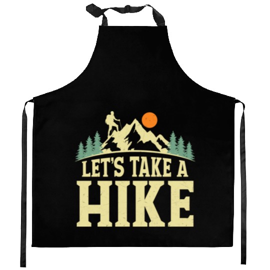 Let's Take A Hike Hiker Hiking Kitchen Aprons