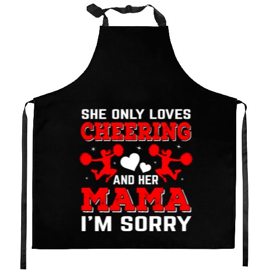 Loves Cheer Mom Cheerleading Mommy Mother's Da Kitchen Aprons