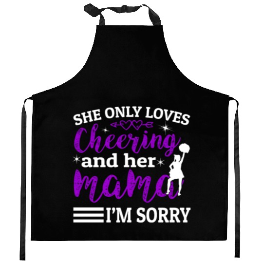 Loves Cheer Mom Cheerleading Mommy Mother's Da Kitchen Aprons