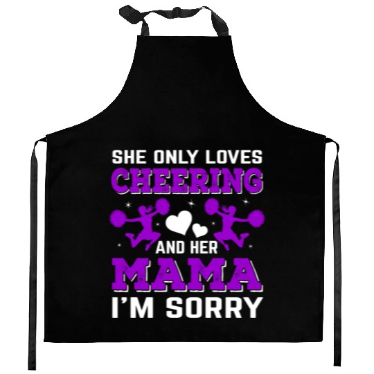 Loves Cheer Mom Cheerleading Mommy Mother's Da Kitchen Aprons