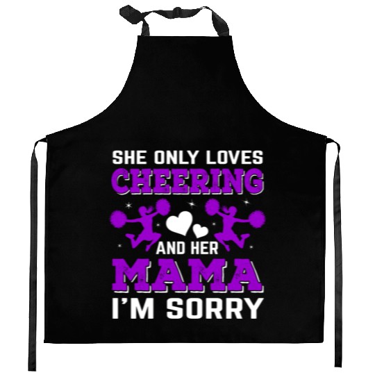 Loves Cheer Mom Cheerleading Mommy Mother's Da Kitchen Aprons