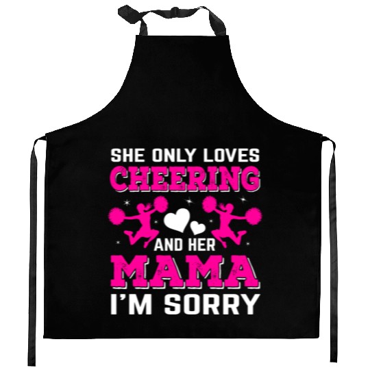Loves Cheer Mom Cheerleading Mommy Mother's Da Kitchen Aprons