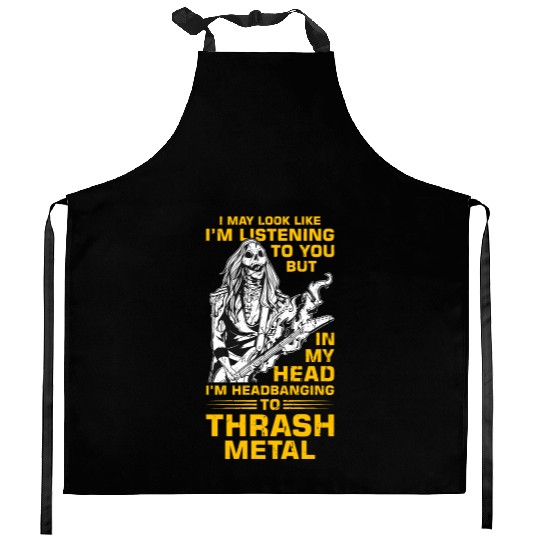 Metalhead Art for Trash Metal Fan Kitchen Aprons