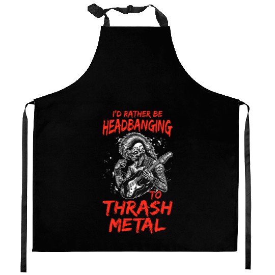 Metalhead Art for Trash Metal Fan Kitchen Aprons