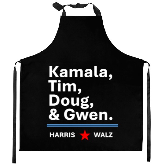 Harris & Walz | Kamala, Tim, Doug & Gwen Kitchen Aprons