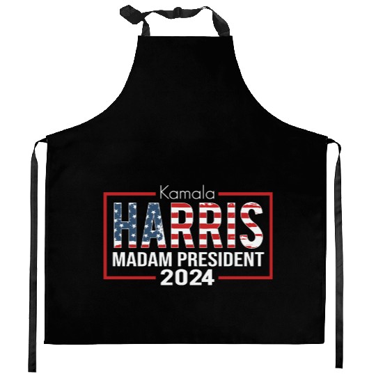 Kamala Harris madam president 2024 Kitchen Aprons