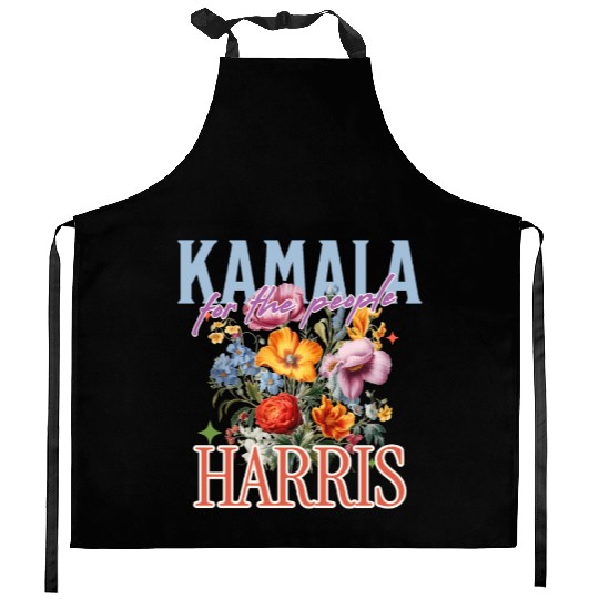 kamala harris floral Kitchen Aprons