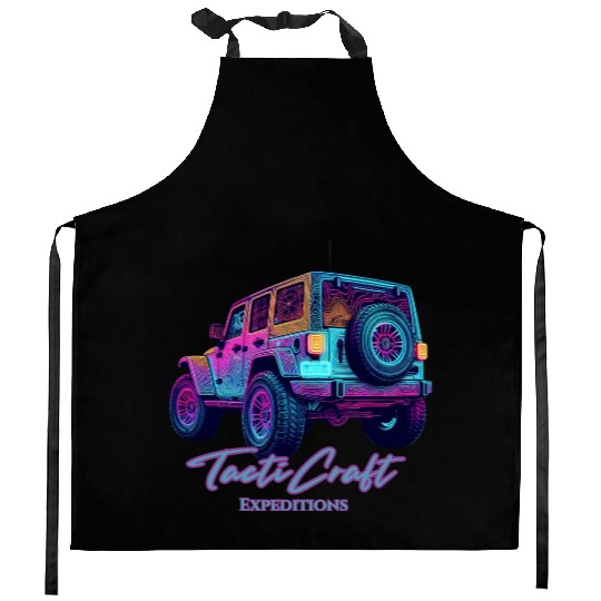 Jeep rear view topographical Kitchen Aprons
