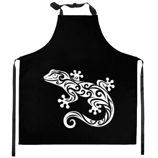 Gecko In T Tattoo Ink Style Kitchen Aprons