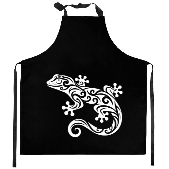 Gecko In T Tattoo Ink Style Kitchen Aprons