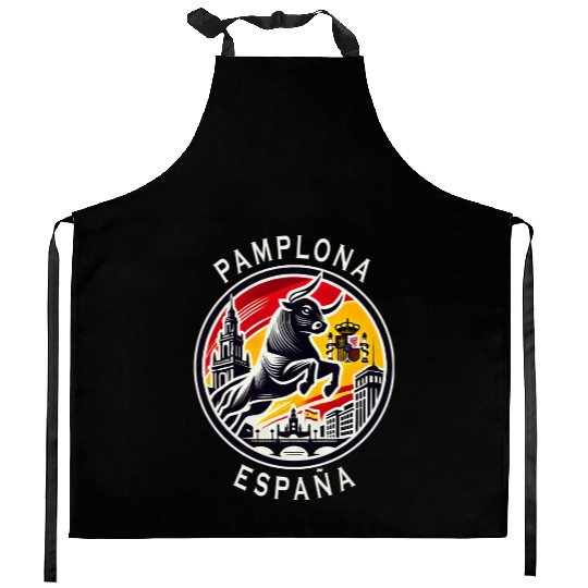 Pamplona Spain bull Kitchen Aprons
