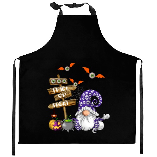 Cute Halloween Gnome Spooky Trick Or Treat Kitchen Aprons