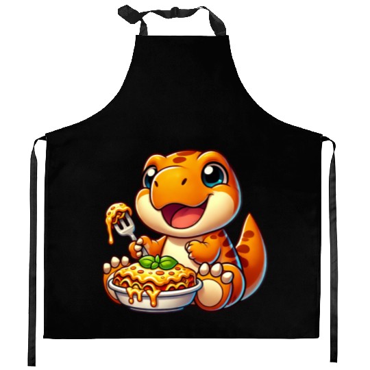 Dino Dinosaur T-Rex Lasagna Italian Food Kitchen Aprons