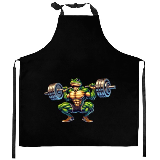 Frog Toad Fitness Barbell Gym Workout Training Kitchen Aprons