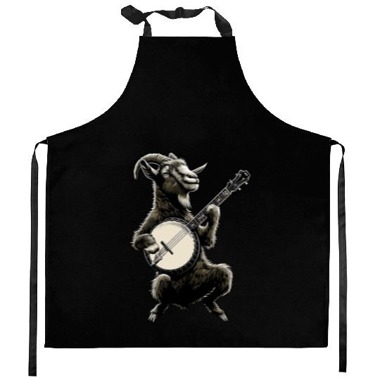 Goat Farm Animal Farmer Bluegrass Banjo Player Kitchen Aprons