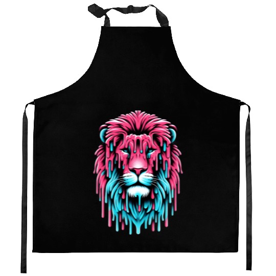 A Lion's Head Covered In Ice Cream Kitchen Aprons