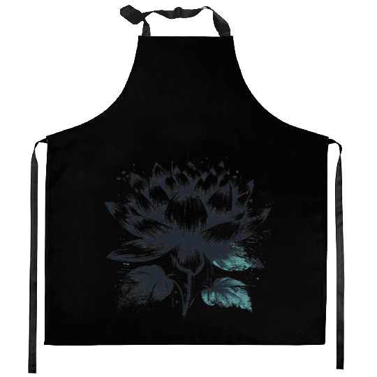 Modern Lotus with Brushstroke Effect 2 Kitchen Aprons
