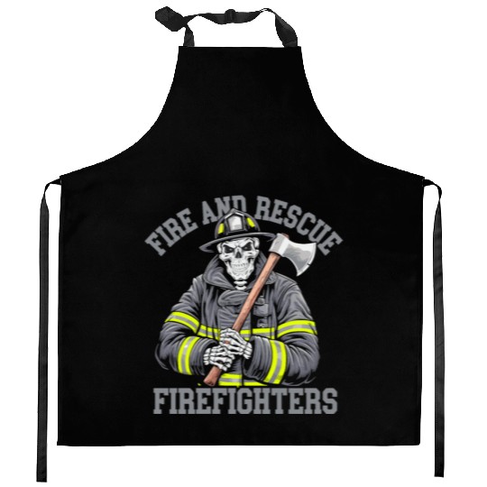 Firefighter - Heroic Fire and Rescue Art Kitchen Aprons
