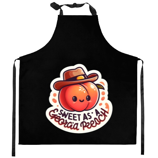 Sweet as a Georgia Peach Sticker Kitchen Aprons