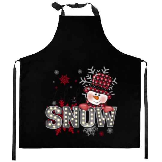 Let It Snow Christmas Snowflake Kitchen Aprons