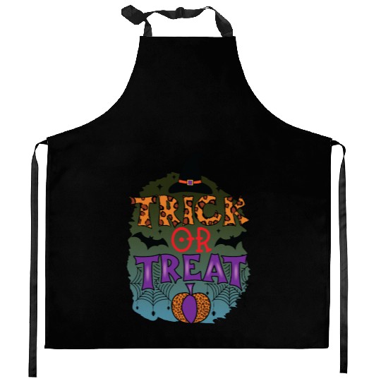 Trick Or Treat Pumpkin Halloween Kitchen Aprons