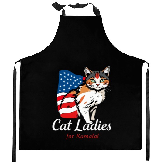 Cat Ladies for Kamala A Patriotic Fusion Kitchen Aprons